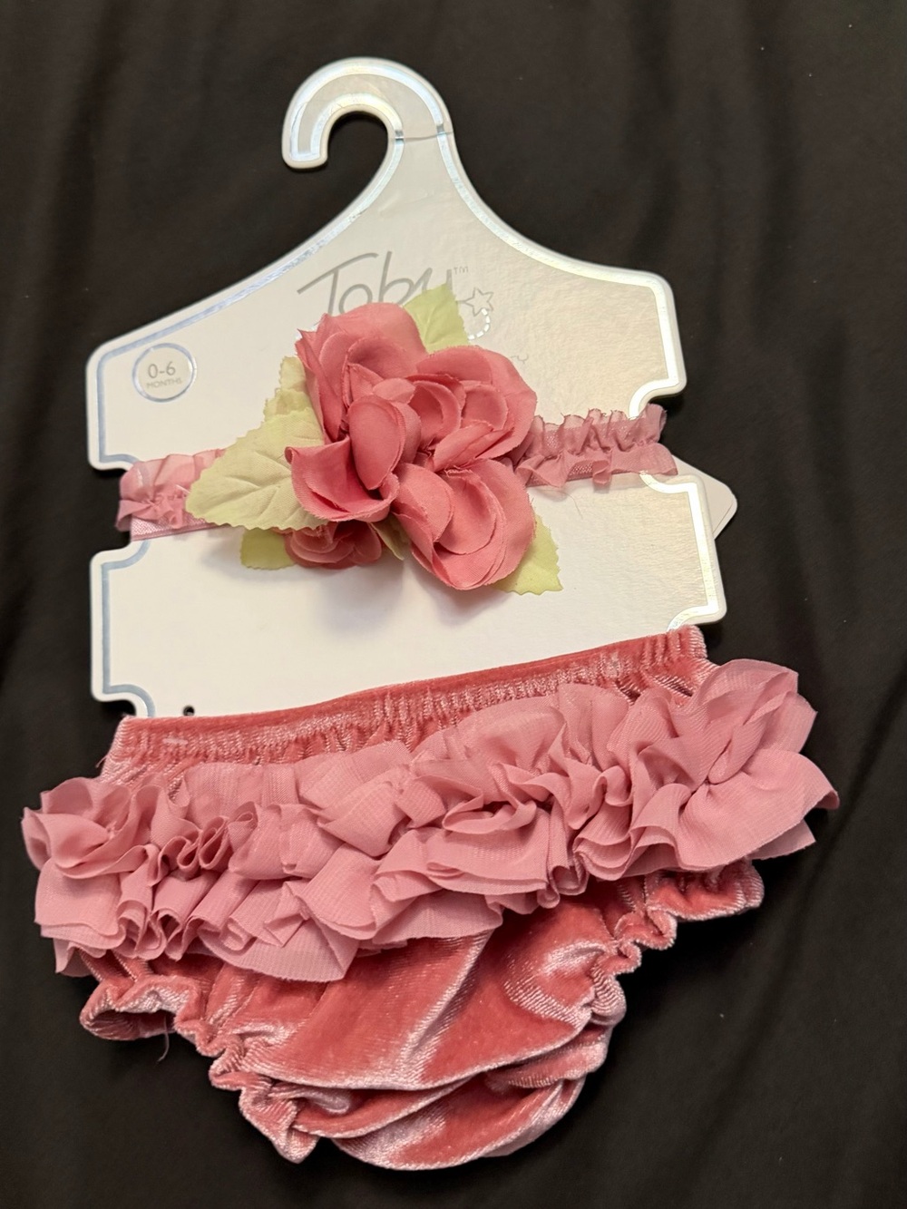 Toby Pink Ruffle Bloomers & Floral Headband Set